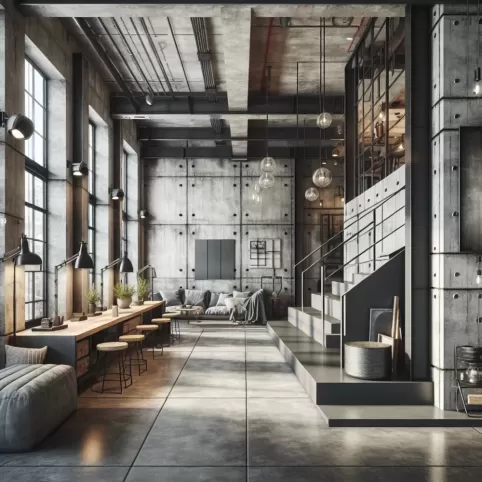 styl industrialny przedpokój loft